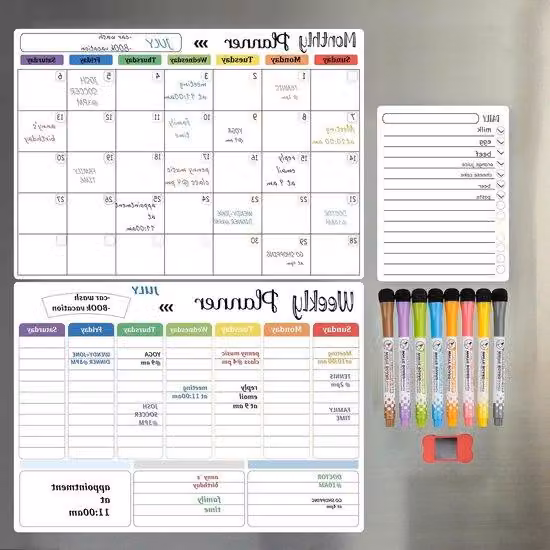 Calendari magnetici da frigo con pennarello e gomma