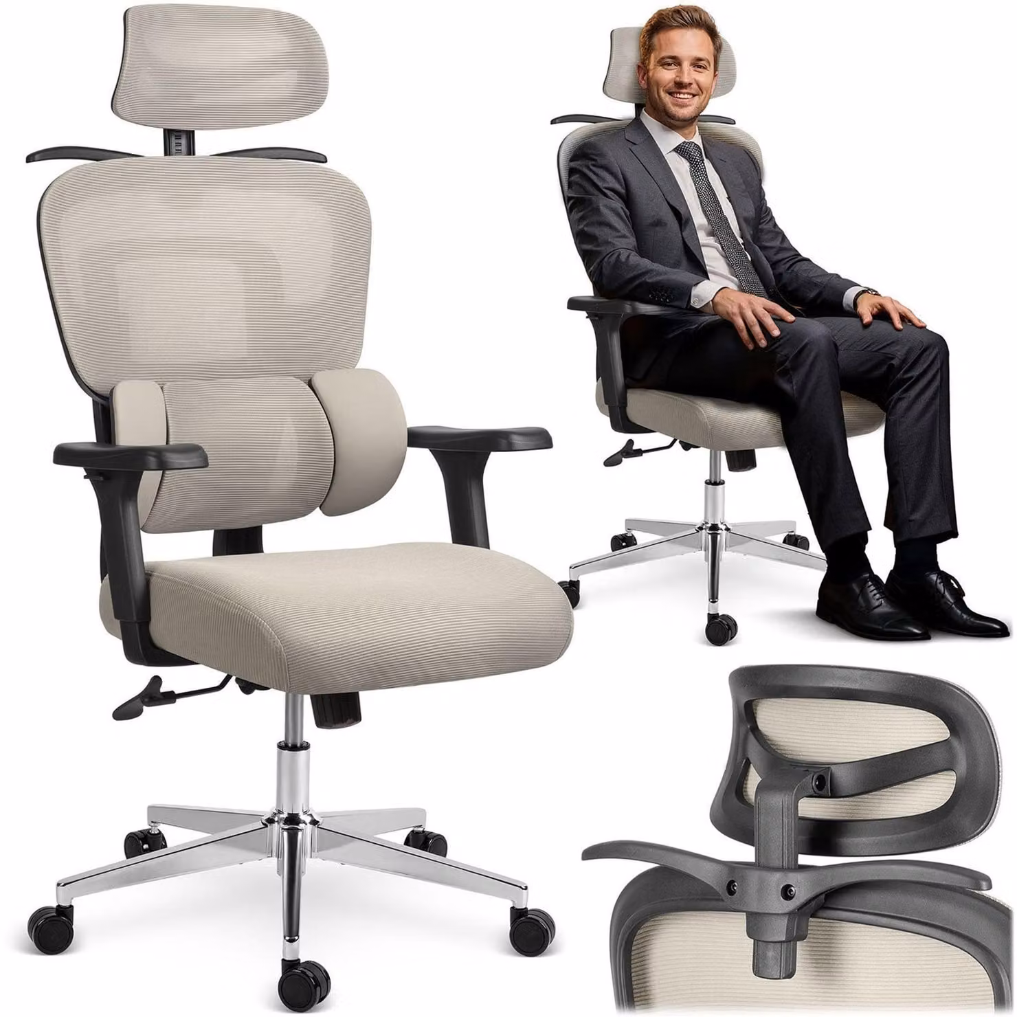 Sedia da ufficio Sofotel Talin Micro Mesh - Grigio