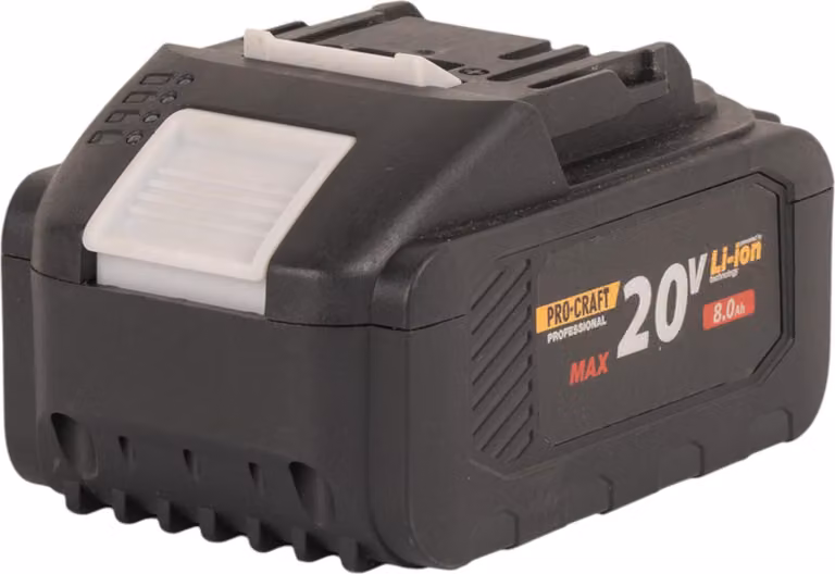 Procraft 20/8 batteria 20 V 8,0 Ah / 8000 mAh agli ioni di litio con indicatore di carica