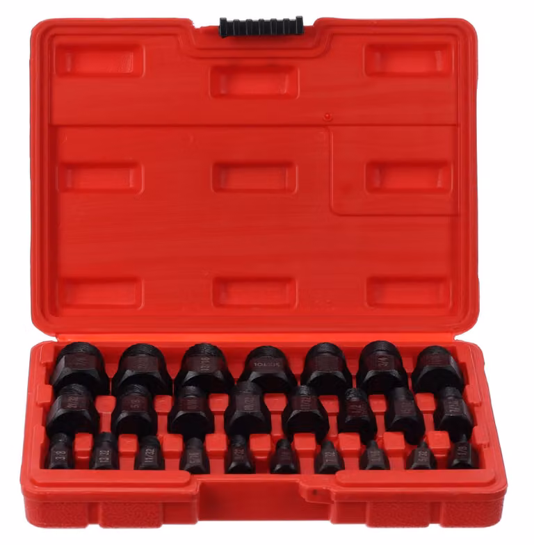 Set per la rimozione di viti e bulloni danneggiati. Kit per la rimozione di bulloni, 25 pezzi.