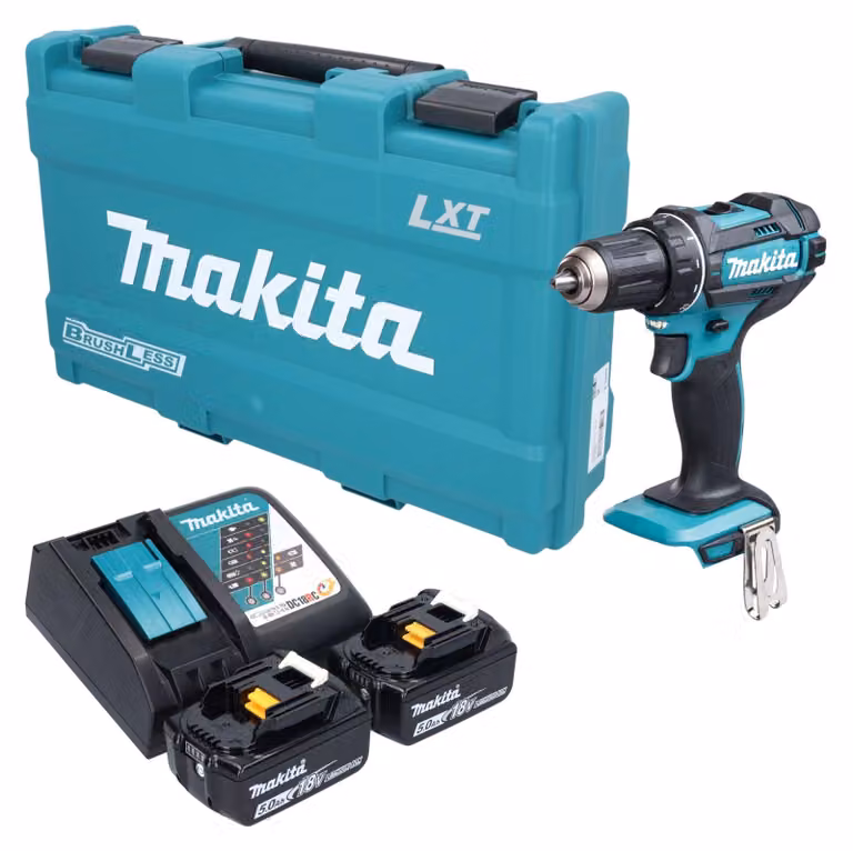 Trapano avvitatore a batteria Makita DDF 482 RTK 18 V 62 Nm + 2 batterie da 5,0 Ah + caricabatterie + valigetta
