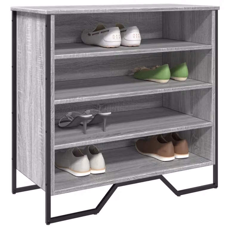 Scarpiera moderna vidaXL con seduta integrata Grigio, L: 80 cm, P: 38 cm, H: 78 cm