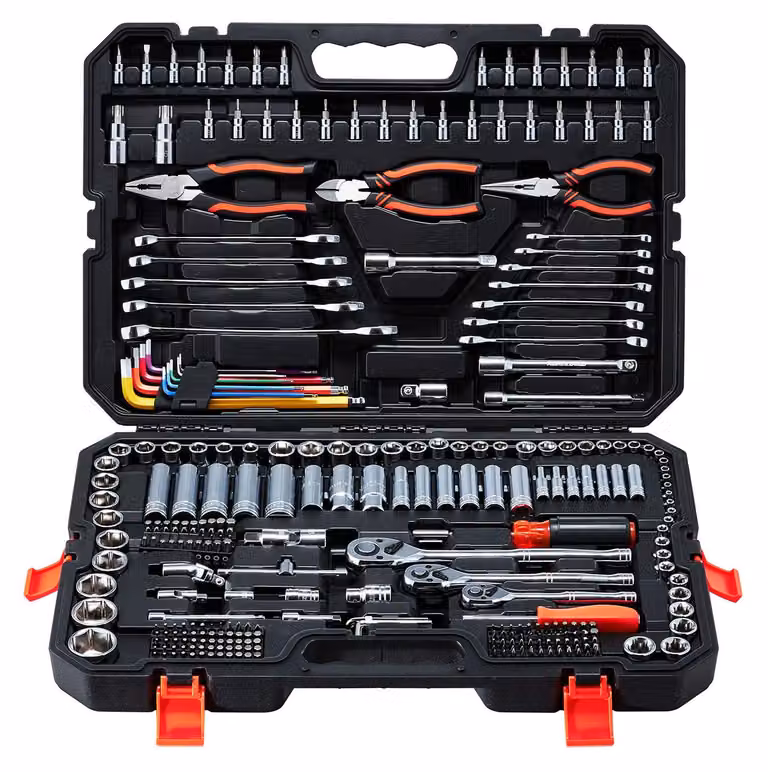 Set di chiavi a bussola - 314 pezzi - Valigetta con cricchetto - Attacco da 6,3/9,5/12,7 mm - Cricchetto reversibile - Set di punte incluso - In valigetta - Per il fai da te e le riparazioni