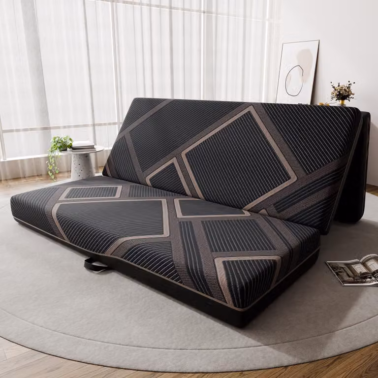 Materasso pieghevole 160x200 cm, 15 cm di spessore, composto da 3 parti, con rivestimento lavabile