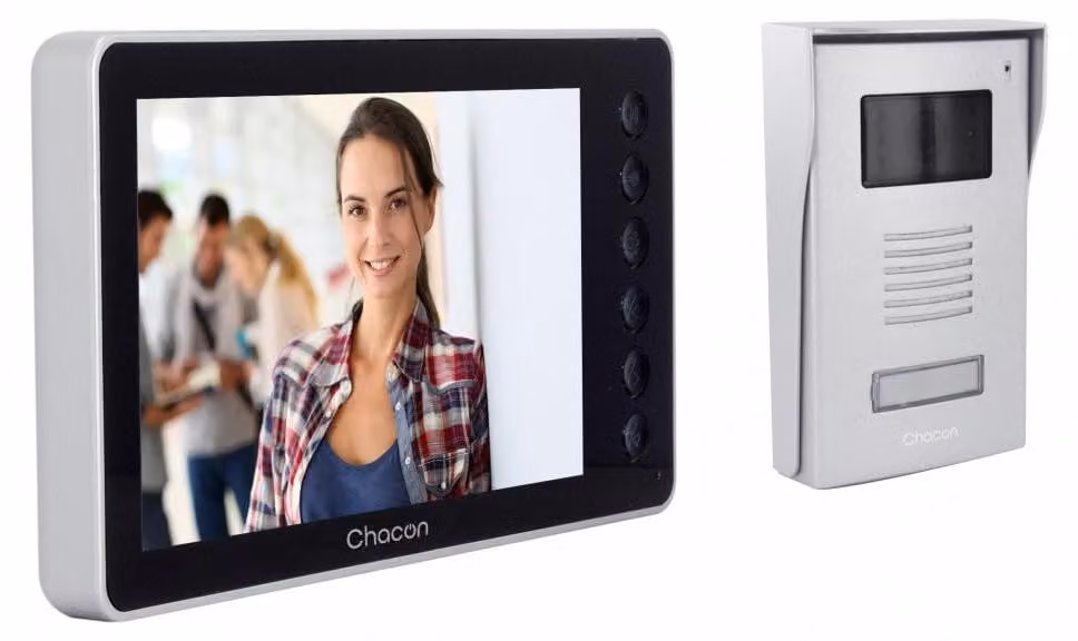 Videocitofono con campanello video - Schermo da 7 pollici - Potenza di 24 watt - Alloggiamento in alluminio - Visione notturna