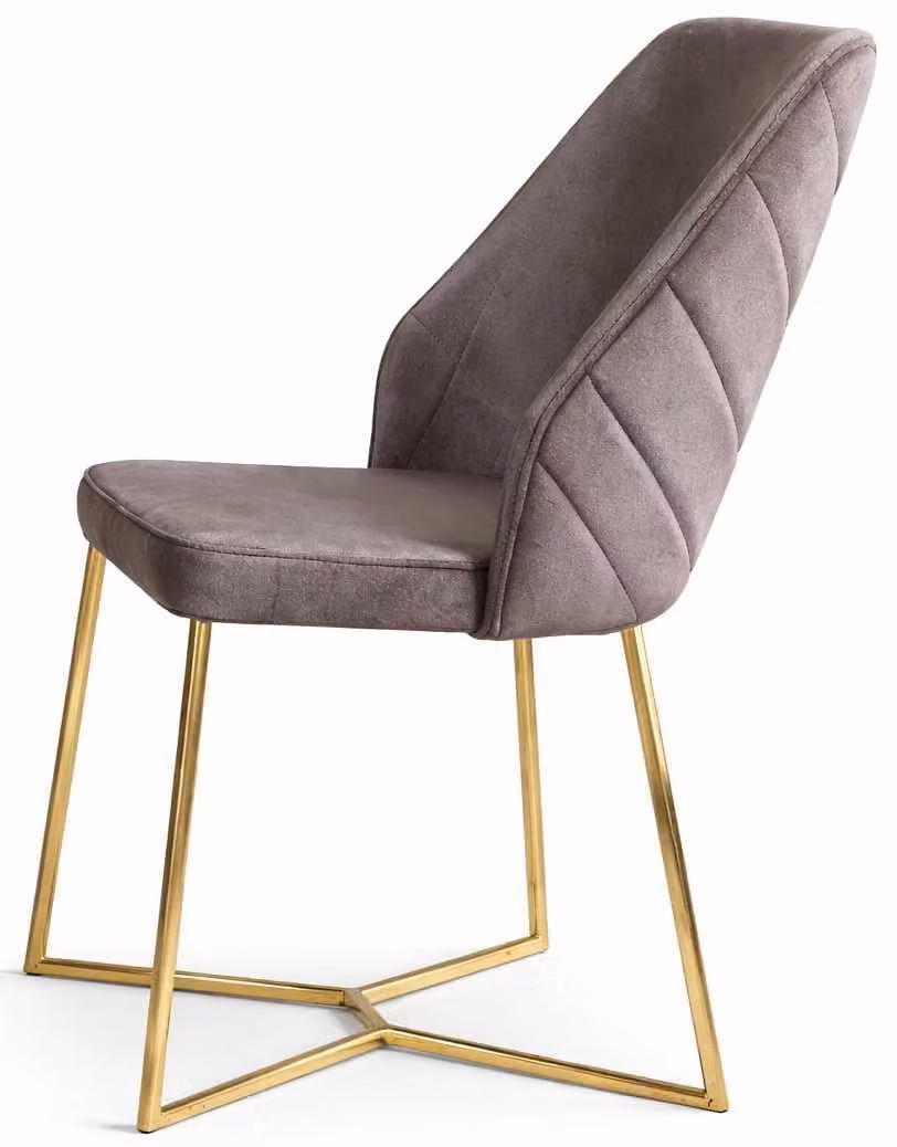 Sedia elegante per sala da pranzo e cucina, imbottita, con struttura in metallo