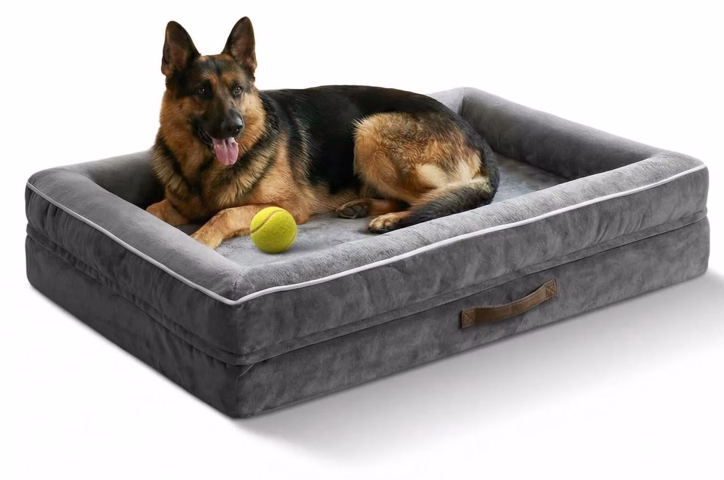 Cuccia ortopedica per cani, taglia XXL, lavabile, grigia, dimensioni 137x91x19 cm