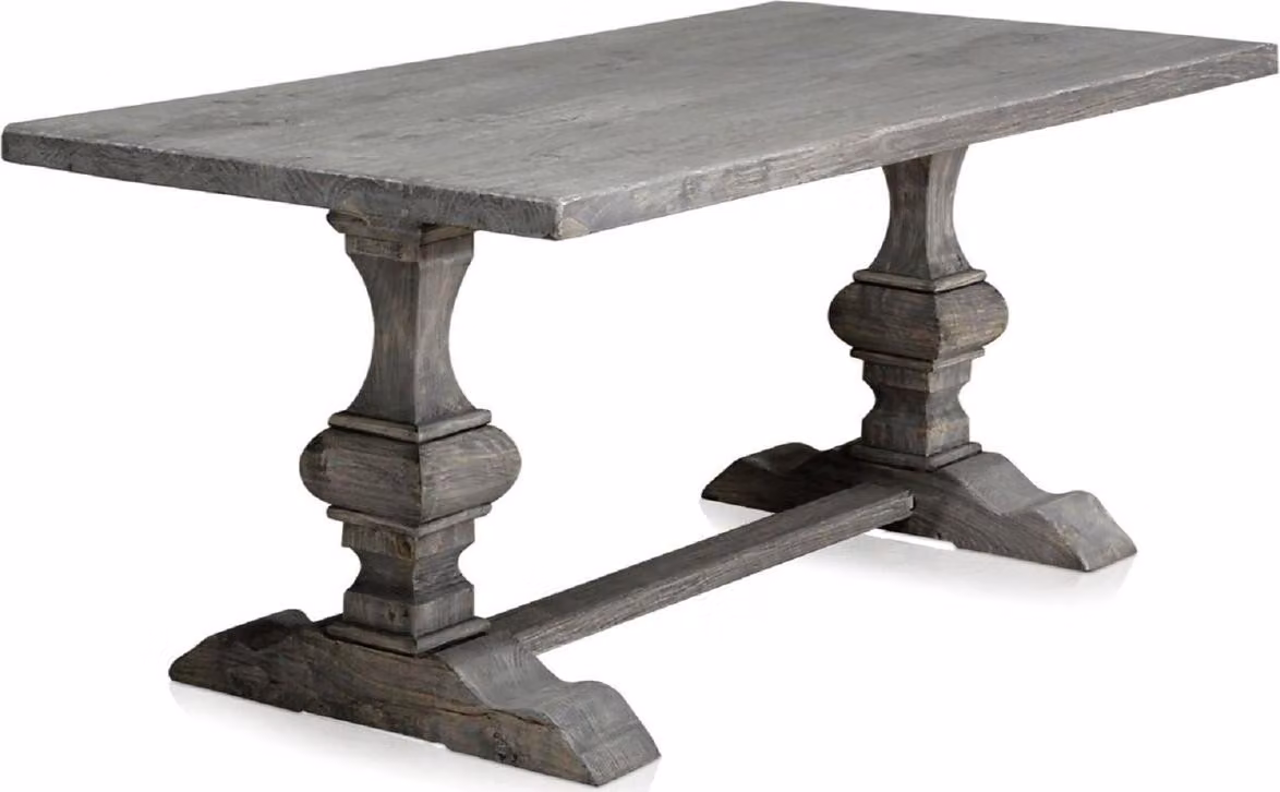 Casa Padrino tavolo da pranzo in legno massiccio grigio 180 x 90 x h. 76 cm - Tavolo da cucina rettangolare in legno vecchio non trattato di alta qualità