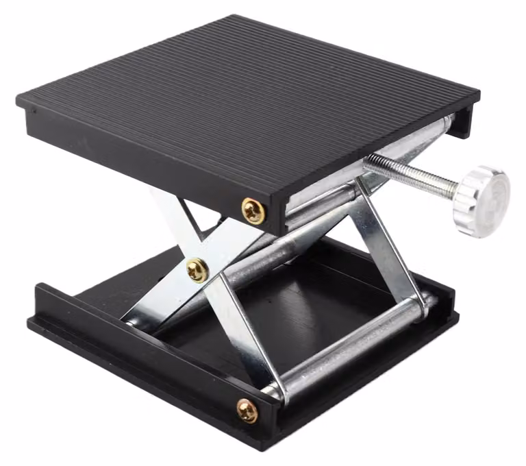 Piattaforma di sollevamento 90x90 mm, in plastica, metallo, colore nero, con altezza regolabile