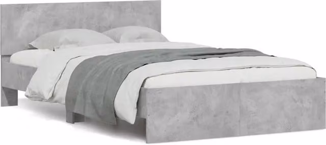 Letto con testiera e illuminazione LED vidaXL Grigio, L: 140 cm, P: 190 cm