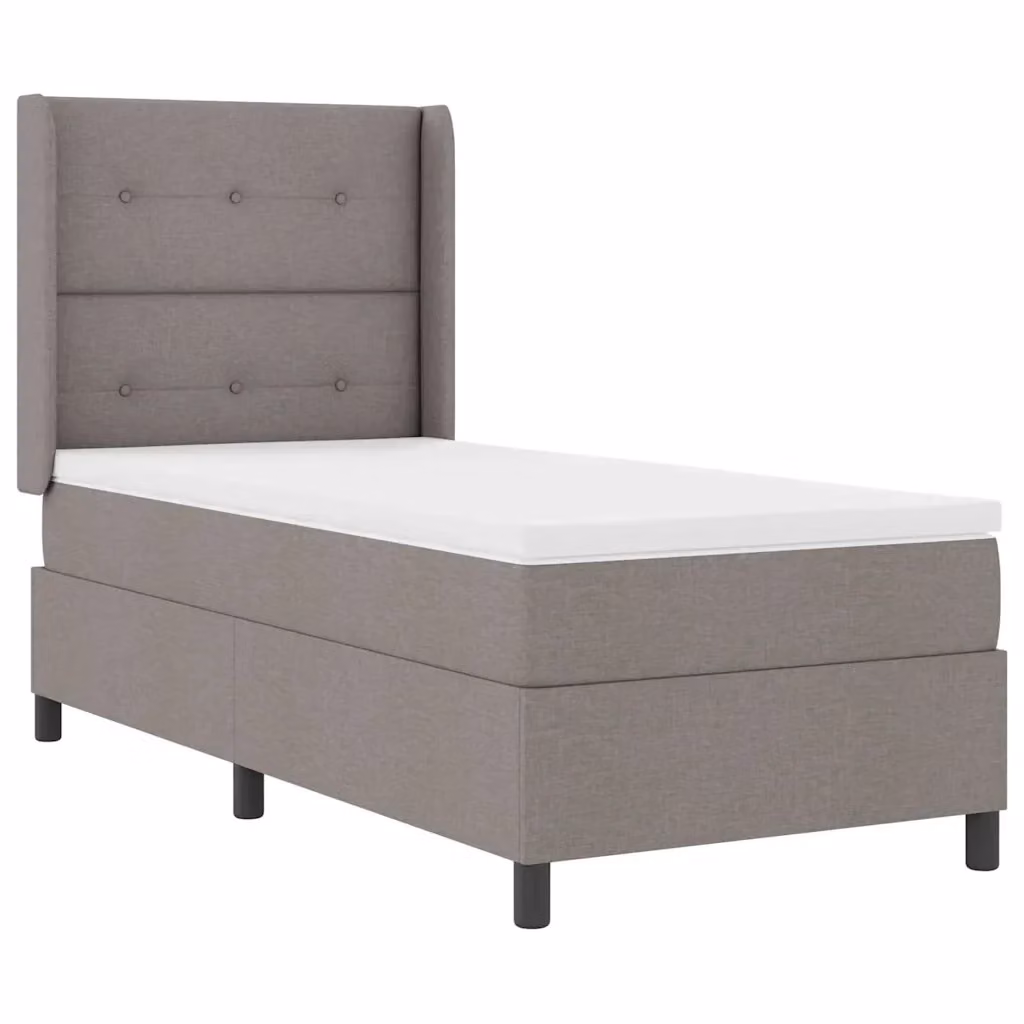 Letto con Materasso a Molle Talpa vidaXL con Illuminazione LED Sotto il Letto in Tessuto Beige o Grigio L/P/H: 90 x 190 cm – 2