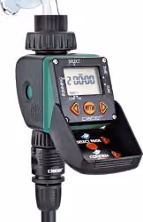 Programmatore per rubinetto Claber Aquauno Video 2 con display LCD digitale e alimentazione a batteria, nero – 1