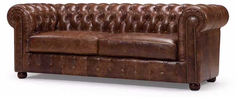 Chesterfield Sofa Couch Polster 3 Sitz Garnitur Leder Sofas