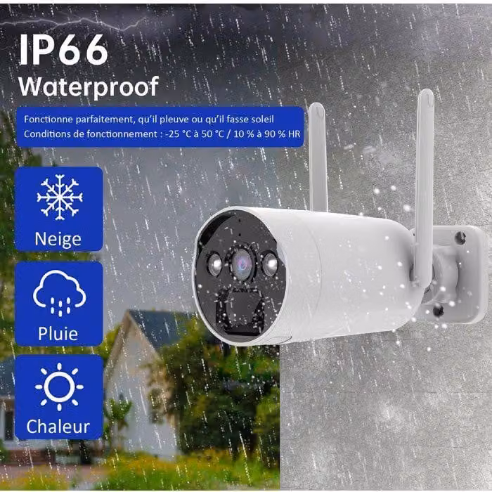 Set di telecamere di sorveglianza con schermo da 7 pollici, risoluzione Ultra HD da 4 MP, telecamera da 6 MP, ricaricabile, con pannello solare e scheda SD