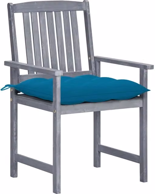 Sedie da Giardino con Cuscini 8 pz in Massello di Acacia Grigie 3078253