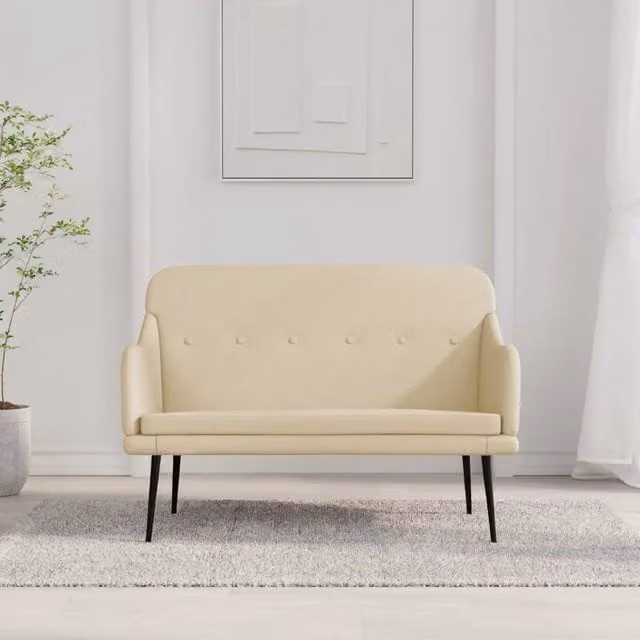 Panca Crema 110x76x80 cm in Tessuto 351489
