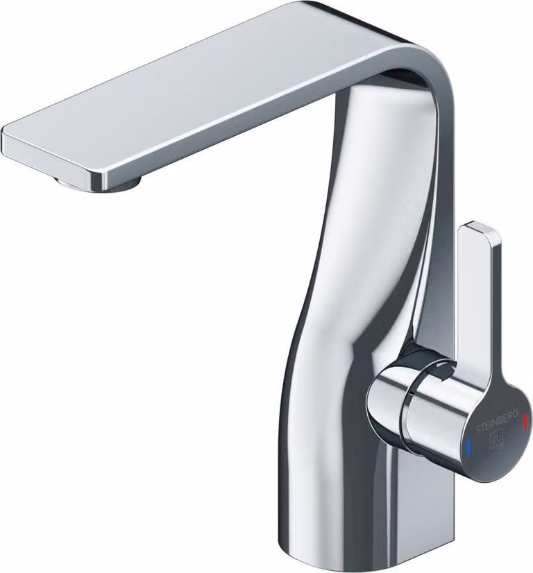 Steinberg Série 230 Mitigeur monocommandé pour lavabo, avec cartouche céramique, tubes flexibles, sans vidage, saillie 112mm, 23010102, 23010102
