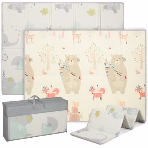 AIYAPLAY Tappetino pieghevole 200x150x1,5cm doppia faccia motivo Animali