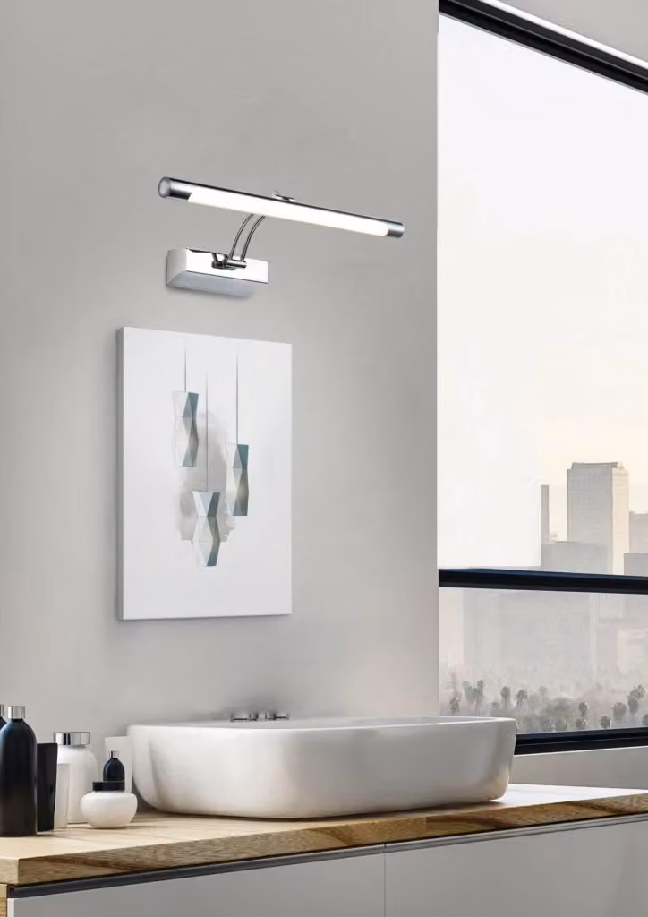 Lampada da parete per quadri Mirror GIORDANOSHOP in metallo colore cromo con luce LED bianco caldo – 2