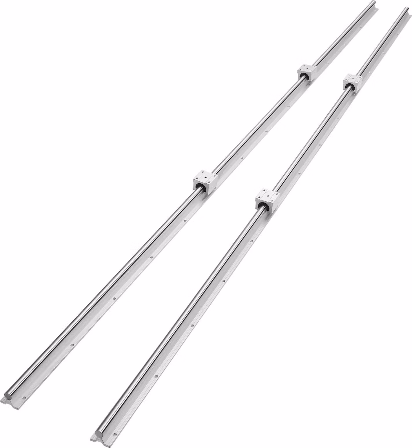 Guida lineare Guida lineare 2 pezzi SBR20-2200mm Acciaio al carbonio Guida lineare in alluminio con 4 pezzi di pattini SBR20UU Cuscinetto lineare Blocco cuscinetto