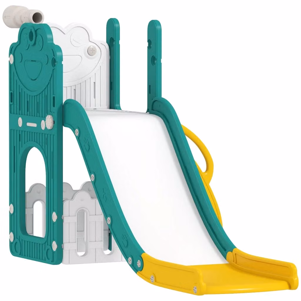 Set Scivolo 5 in 1 con Canestro Basket Xylo Giallo e Verde – 2
