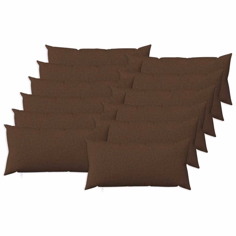 Set di 12 federe vidaXL HEERLEN marroni in tessuto, L 80 x P 40 cm