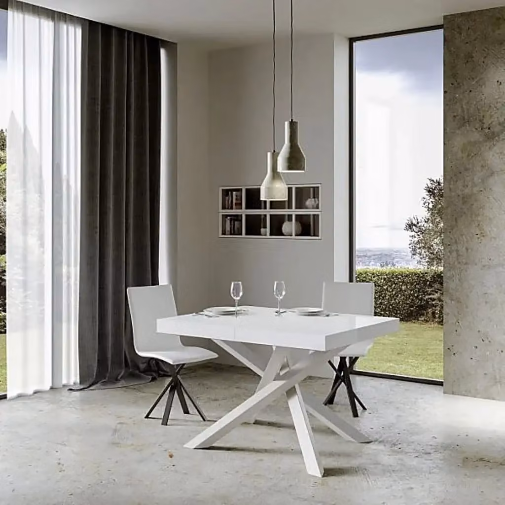 Tavolo allungabile Volantis Itamoby bianco frassino con gambe bianche L: 140-400 cm, P: 90 cm – 2