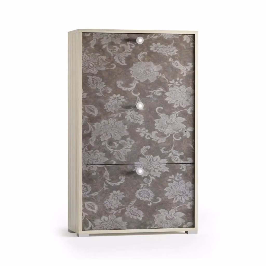 Mobile Portascarpe Axinite DMORA in Rovere Marrone, Scarpiera per 18 Paia, L: 67 cm, P: 28 cm, H: 112 cm – 2