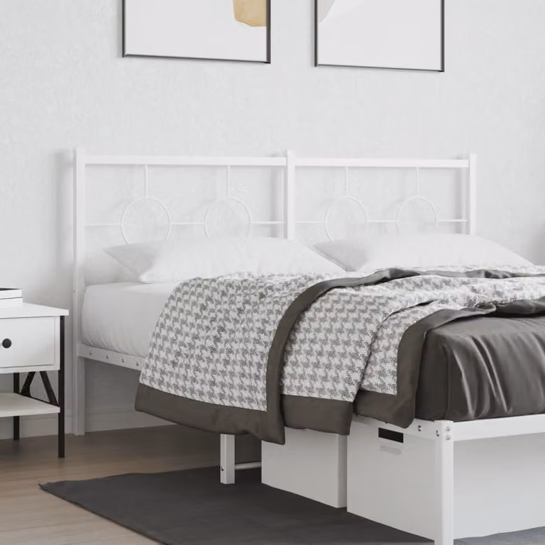 Testiera di ricambio vidaXL in metallo bianco laccato per letto 160x200 cm