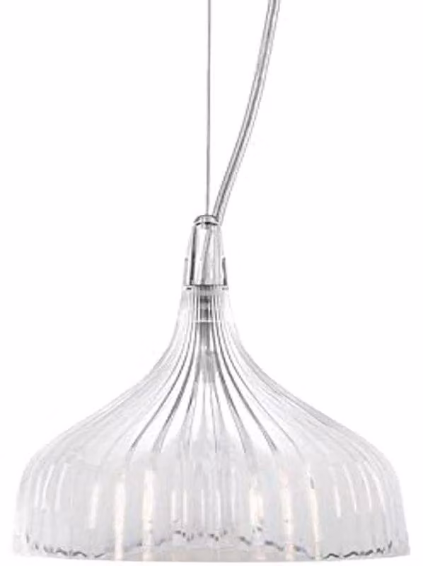 Kartell, lampada a sospensione, vetro trasparente