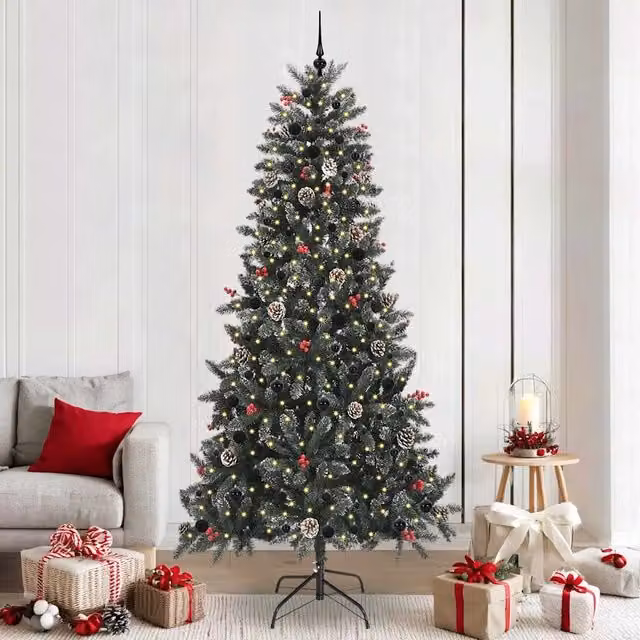 Albero di Natale artificiale verde con luci LED warm white vidaXL Altezza: 240 cm
