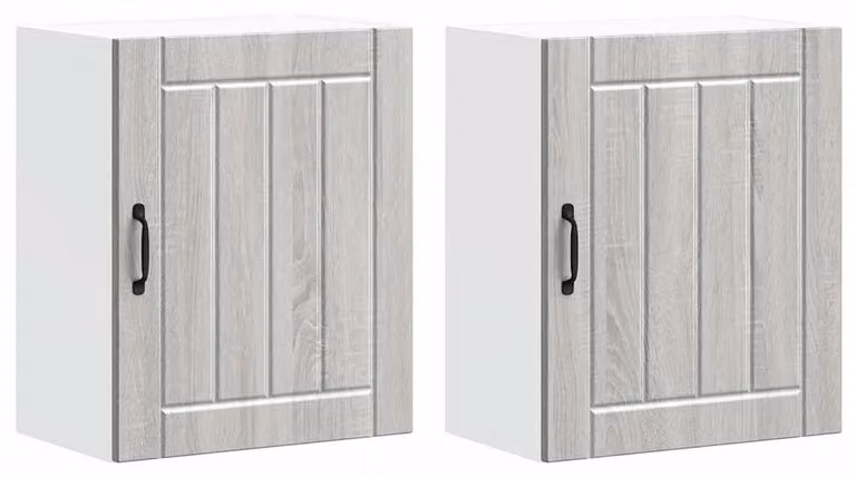 Pensili da cucina 2 pz Lucca Grigio Sonoma in Legno Multistrato