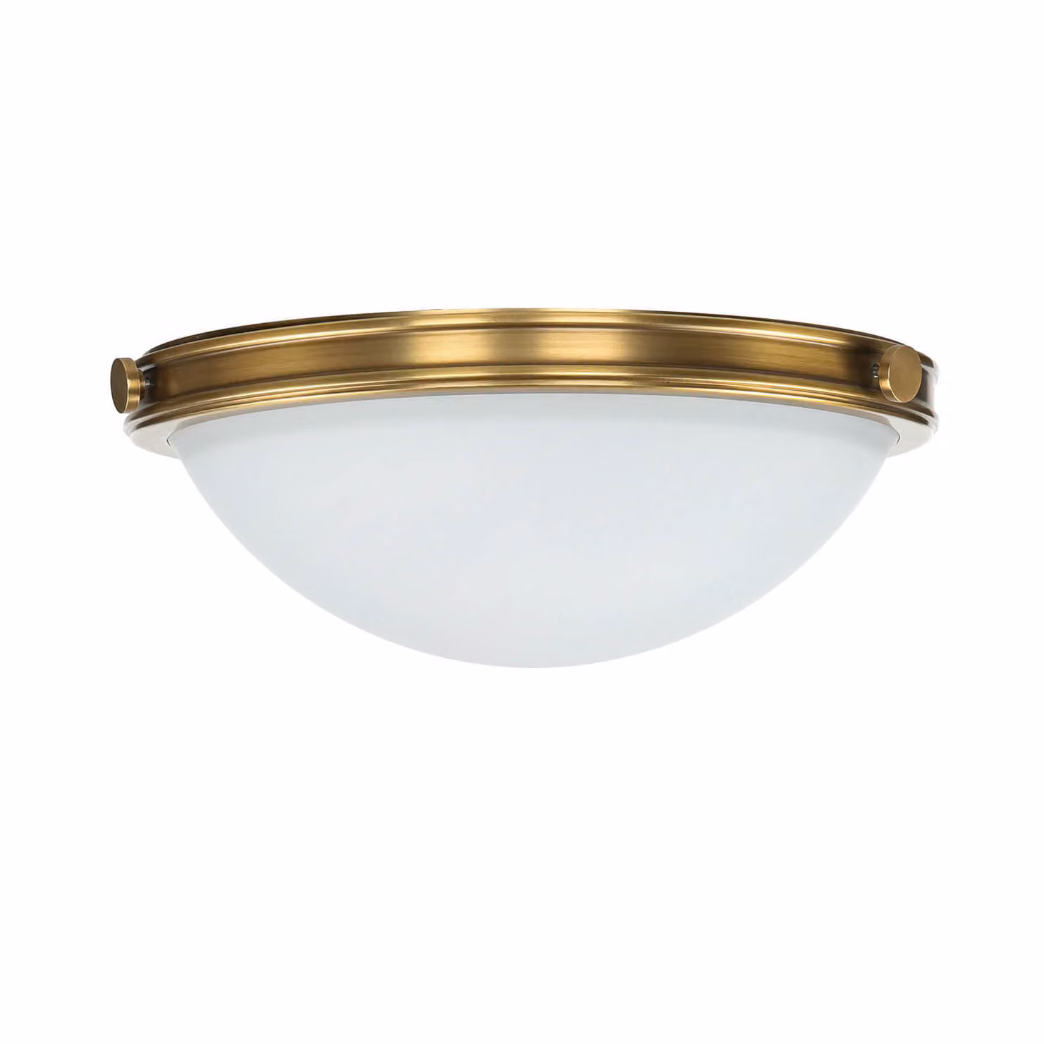 Lampada da soffitto paralume in vetro Ø 35 cm rotondo bianco ottone 2x E27 plafoniera soggiorno cucina corridoio