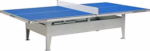 Tavolo da ping pong Garlando Garden per esterno blu con piano pieghevole in materiale composito e struttura in metallo