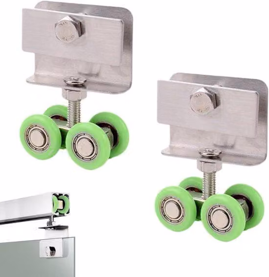 Rotelle metalliche per carrelli doccia con porta scorrevole Rotelle per porte scorrevoli Carrelli doccia Rotelle Dispositivo per porte scorrevoli Dispositivo di scorrimento per carrelli doccia