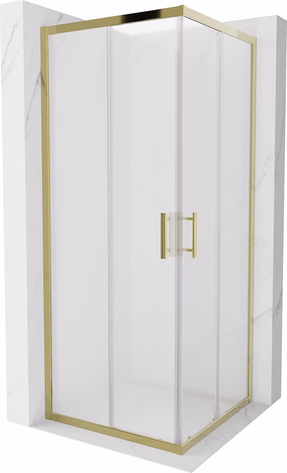 Mexen Rio cabina doccia quadrata 80 x 80 cm, smerigliato, oro - 860-080-080-50-30