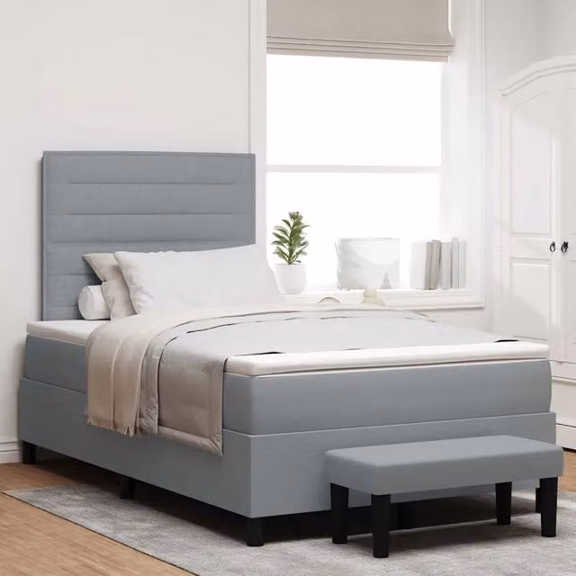 Letto ibrido con molle a tasche e materasso vidaXL Grigio, L/P: 120 x 200 cm