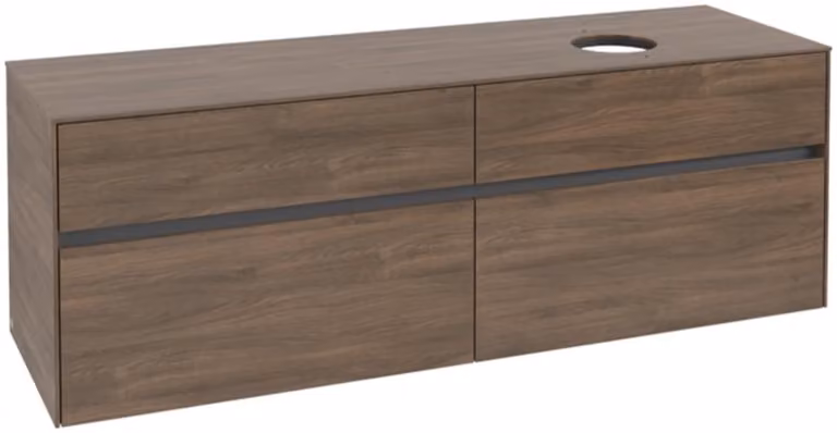 Villeroy & Boch Collaro Meuble sous-lavabo, lavabo à droite, 4 tiroirs, montage mural, 1600x548x500mm, C05100VH, C05100VH