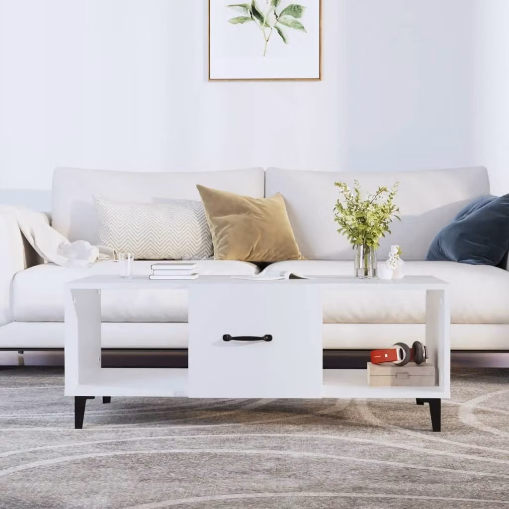 Maison Exclusive - Tavolino bianco 102x50x40 cm Materiale ligneo