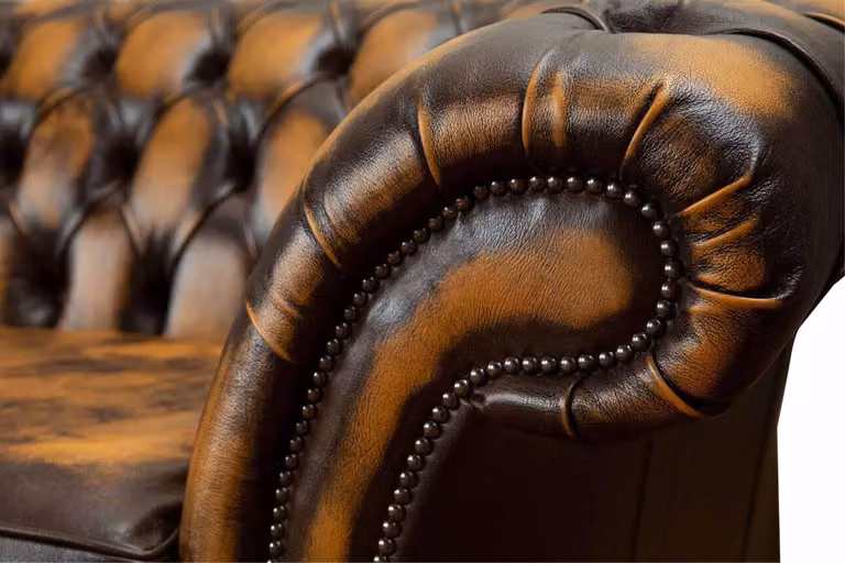 Braun Sofa 3 Sitzer Couch design Chesterfield Polster Sitz Leder