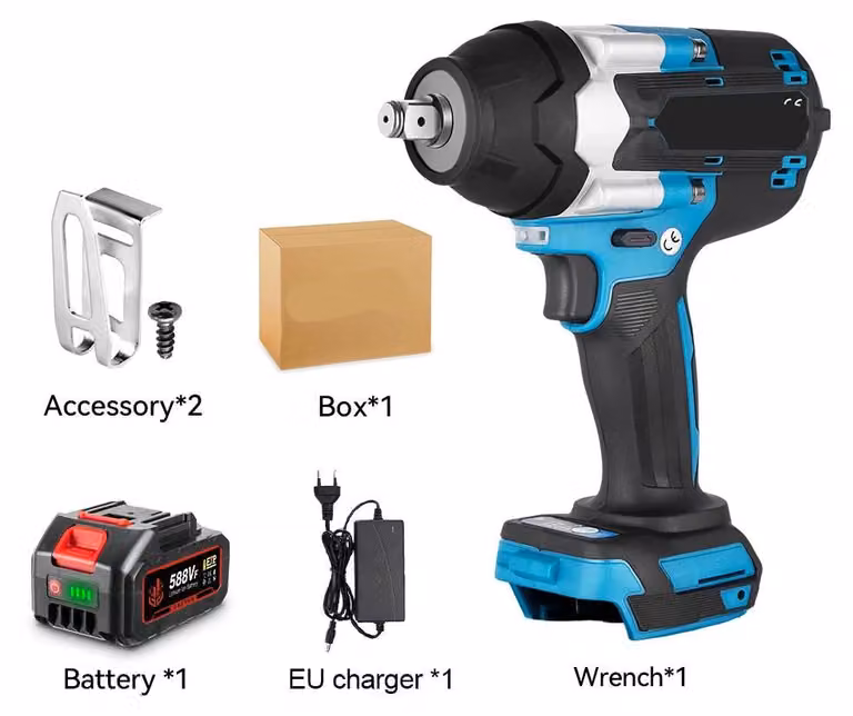 Chiave a percussione - Avvitatore a percussione - Avvitatore a impulsi - 1800 Nm - 1/2 pollice - Potente - Brushless