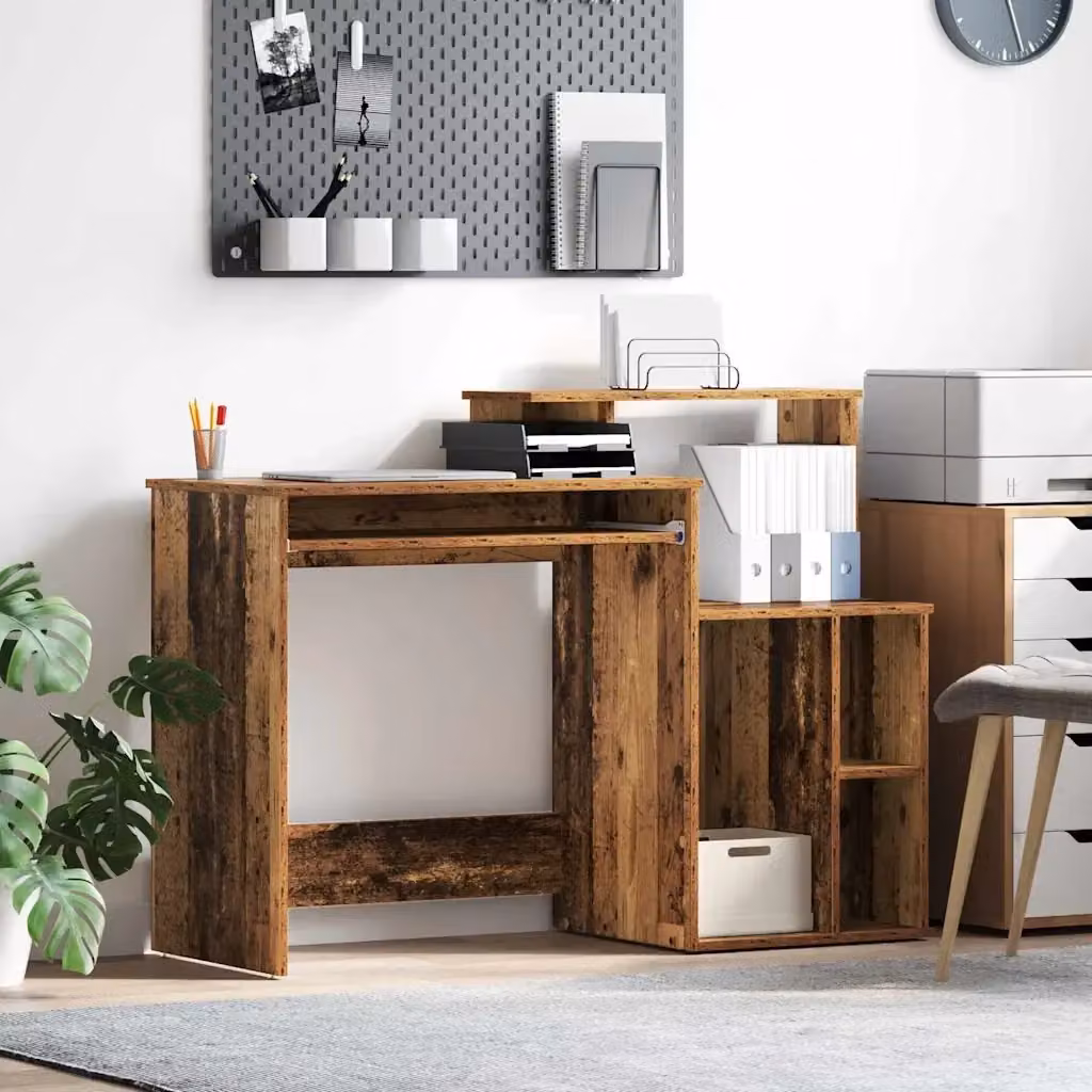 Scrivania moderna in legno marrone per ufficio e casa L: 120,5 cm, P: 44,0 cm, H: 88,5 cm – 2