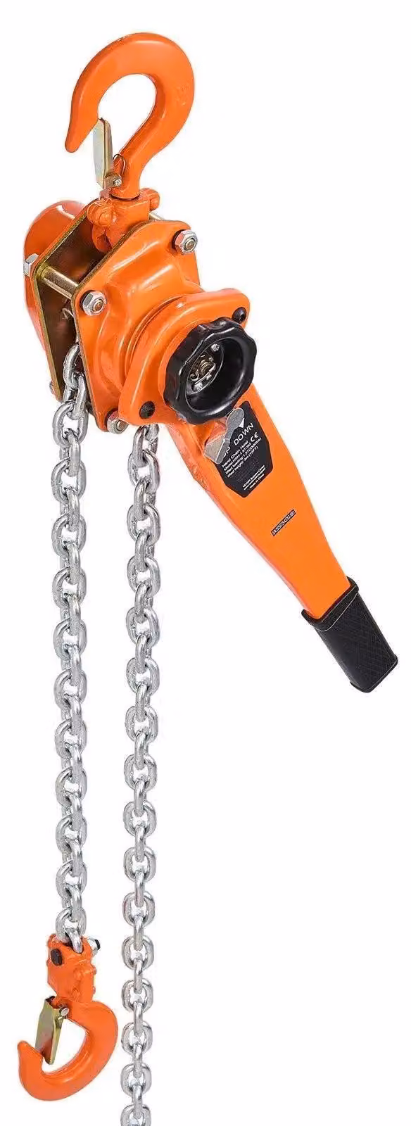 Paranco a leva manuale - Paranco a catena - Portata 1,5 t - Catena in acciaio legato G80 da 3 m - Doppio freno a cricchetto meccanico - Con gancio - Verde militare