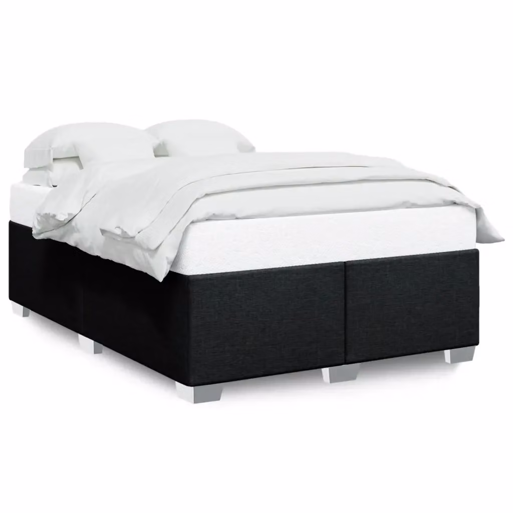 Giroletto senza materasso vidaXL in tessuto nero con struttura in legno e doghe piatte L/P: 140 x 190 cm – 2