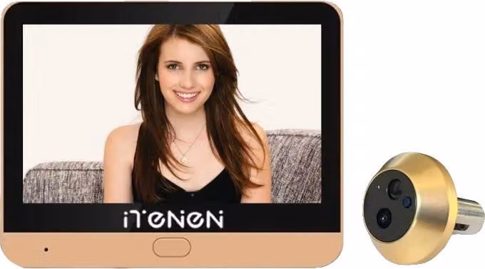 Telecamera video per porta, display da 4,3 pollici, connettività Wi-Fi 2,4G, oro