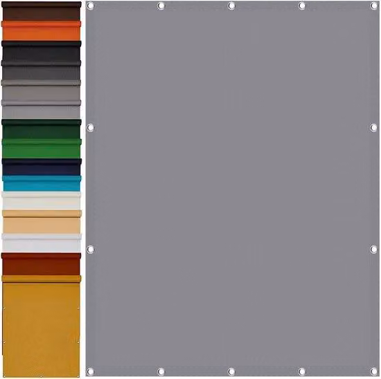 Ombrellone impermeabile per illuminazione di esterni - Schermo protettivo contro i raggi UV, colore grigio chiaro - 1,6 x 3,4 metri