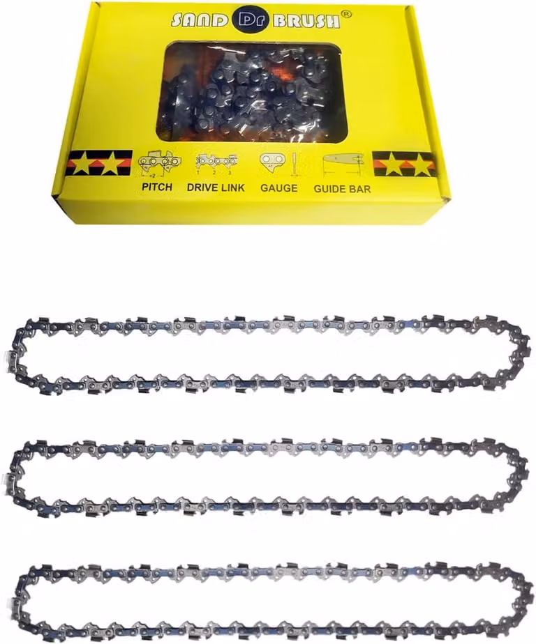 Catene per motosega compatte da 8 pollici, confezione da 3 pezzi, spessore 0,03", passo 1/4" LP, 48 maglie, adatte per motoseghe da 8 pollici