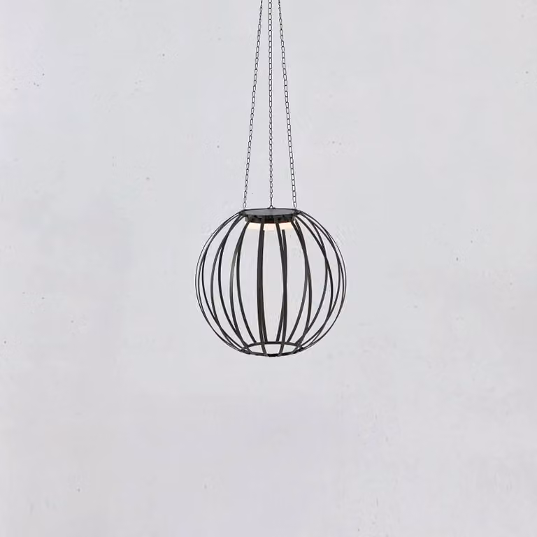 Markslöjd Lampada LED a sospensione Kivo, Ø 37 cm, nera, IP44, dimmerabile, Nero, Metallo, Scandinavo, Lampade solari