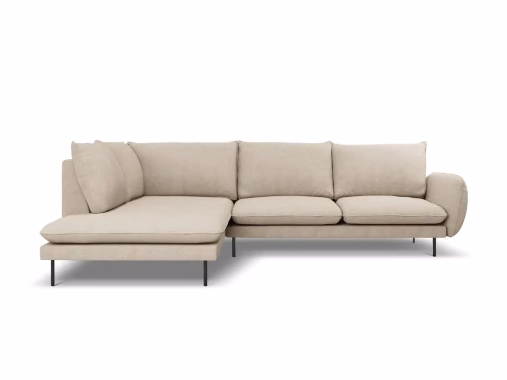 Divano angolare sinistro Vienna Cosmopolitan Design da 6 posti in tessuto beige L 275 x P 95 x H 73 cm – 2