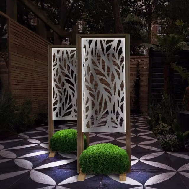 Paravento modulabile ALGA Signorbit in legno e PVC bianco, L 70 cm x H 190 cm x P 50 cm